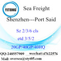 Shenzhen Port Sea Freight Shipping To Port Said